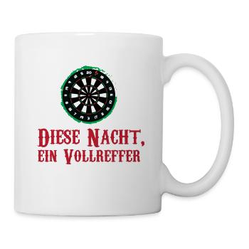 Darts Dartpfeile Dartspieler Wortspiel Volltreffer - Tasse - Weiß - Rechts