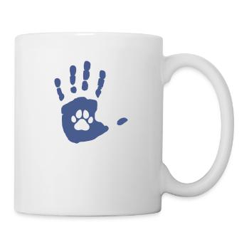 Hand Pfote Hund Katze Selbst Gestalten Geschenk - Tasse - Weiß - Rechts