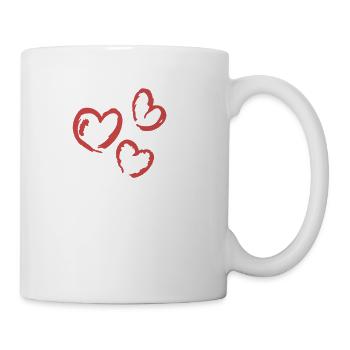 Cadeau de conception de coeur coeurs - Mug blanc - blanc - Droite