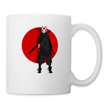 Moderne Kitsun Japanische Kami Inari Fox Kitsune - Tasse - Weiß - Rechts