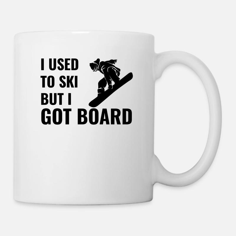 Snowboard Pun - J'avais l'habitude de skier, mais j'ai BOARD - Mug blanc - blanc