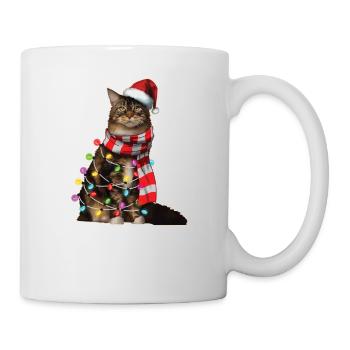 Noël chat amoureux Kitty cadeau de vacances de Noël - Mug blanc - blanc - Droite