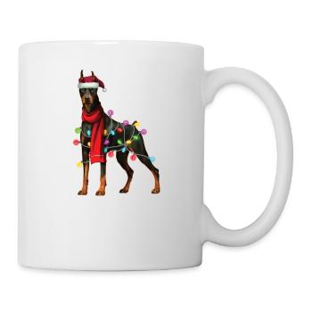 Cadeau de vacances de Noël de chien de Santa Doberman de Noël - Mug blanc - blanc - Droite