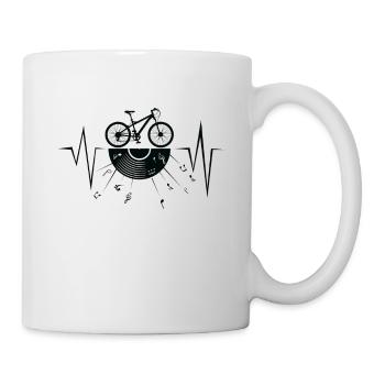 Vélo vinyle tourne-disque le rythme de la musique - Mug blanc - blanc - Droite