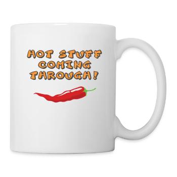 Heißes Zeug kommt durch Chili-Liebhaber - Tasse - Weiß - Rechts