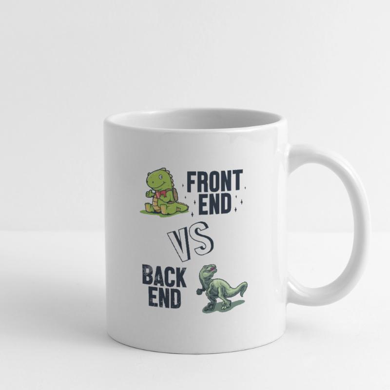 Développeur Frontend vs. Backend Codeur Mug blanc