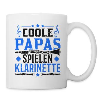 Coole Papas spielen Klarinette Klarinettenspieler - Tasse - Weiß - Rechts