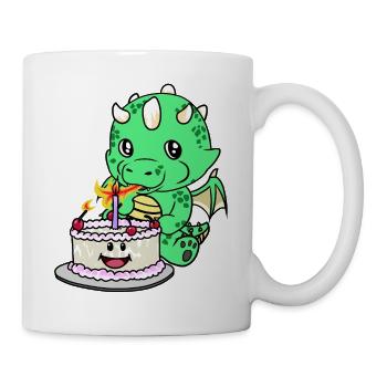 Dragon Baby Birthday Cake Congratulations KInd - Mug - white - Right