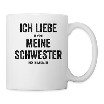 Bruder Familie Geschwister Geschenk - Tasse - Weiß - Rechts
