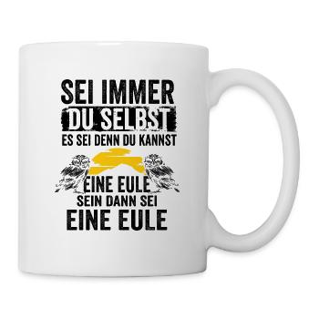 Eule Vogel Nachteule Nachtvogel Geschenk - Tasse - Weiß - Rechts