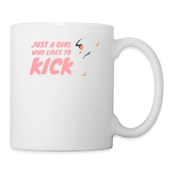 Juste une fille qui aime donner un coup de pied au karaté Taekwondo MMA - Mug blanc - blanc - Droite
