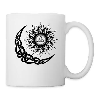 Winter Solstice Viking Sun Moon Tribal - Mug - white - Right