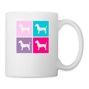 Jack Russel Hund Terrier Retro Geschenk - Tasse - Weiß - Rechts