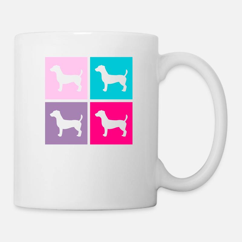 Jack Russel Hund Terrier Retro Geschenk - Tasse - Weiß