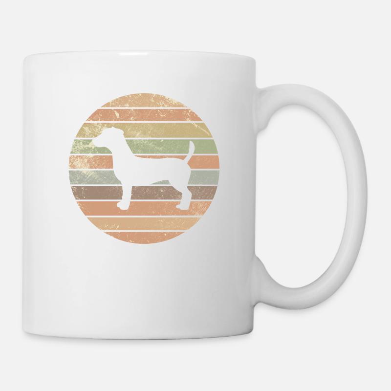 Jack Russel Terrier Hund Haustier Retro Geschenk - Tasse - Weiß