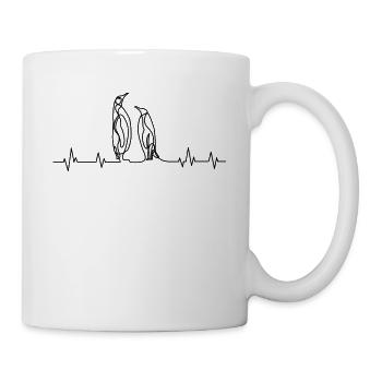 Pinguin Herzschlag - Tasse - Weiß - Rechts