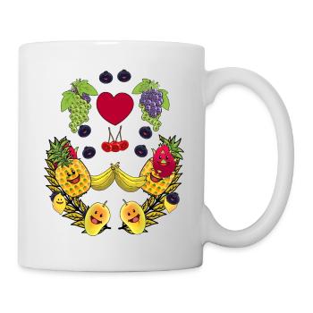 Fruits sains Fruits Végétaliens Aliments à base de fruits Vitamines - Mug blanc - blanc - Droite
