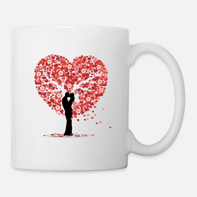 Liebe Liebesbaum Herz Valentinstag Liebe dich - Tasse - Weiß
