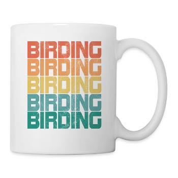 Vögel Beobachten Birding Vogel Retro Geschenk - Tasse - Weiß - Rechts