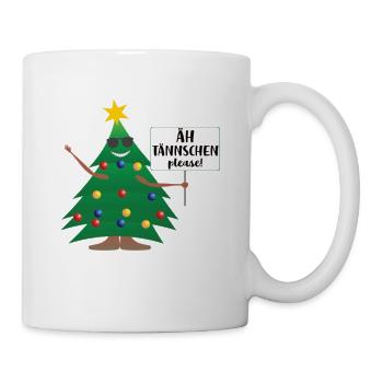 Lustiges Weihnachts Motiv Christbaum Tannenbaum - Tasse - Weiß - Rechts