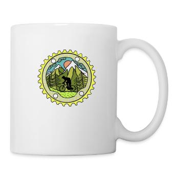Retro Mountainbike MTB Kranz für Mountainbike Fans - Tasse - Weiß - Rechts