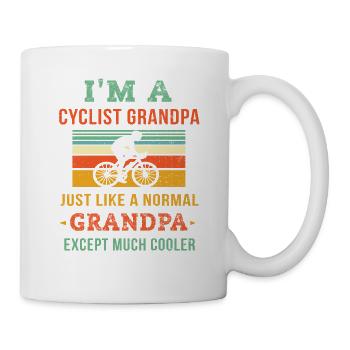 Retro Cyclist Grandpa Shirt - Grandfather Cycling - Mug - white - Right