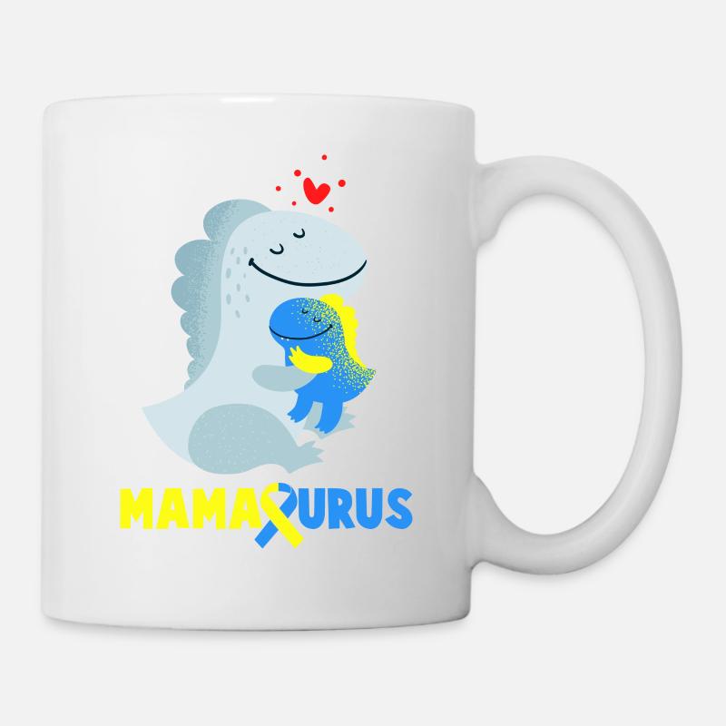 Down Syndrom Mamasaurus Dino Geschenk - Tasse - Weiß