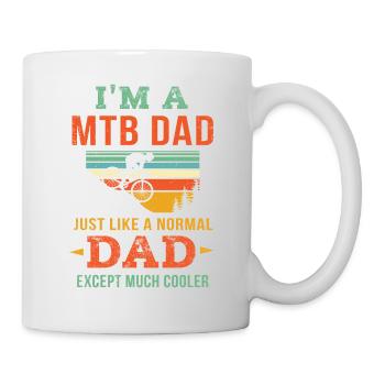 Retro MTB Dad Shirt Mountain Bike Cycling Gift - M - Mug - white - Right