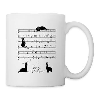 Cadeau d'instrument de notes de musique de lama d'alpaga - Mug blanc - blanc - Droite
