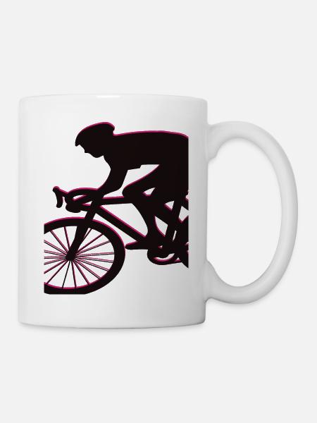 Cyclist cycling racing bike retro vintage - Mug - white