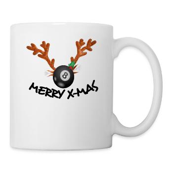 Reindeer Billiards Ball Snooker Christmas Gift - Mug - white - Right