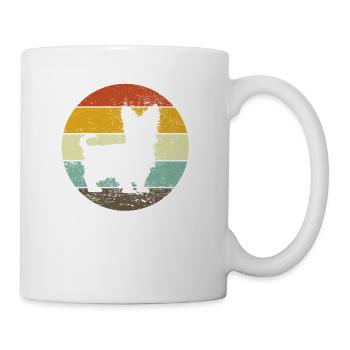 Yorkshire Terrier Hund Yorkie Retro Geschenk - Tasse - Weiß - Rechts