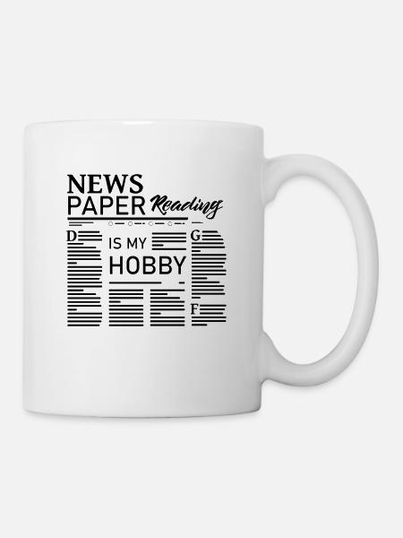 Zeitung lesen ist mein Hobby Leser Zeitschrift - Tasse - Weiß