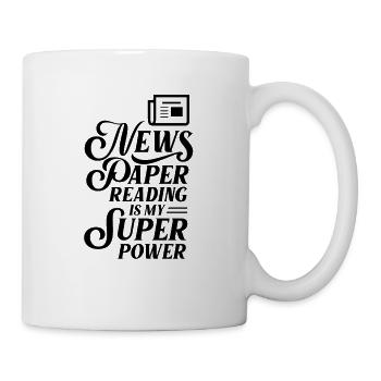 Zeitung lesen ist mein Hobby Leser Zeitschrift - Tasse - Weiß - Rechts