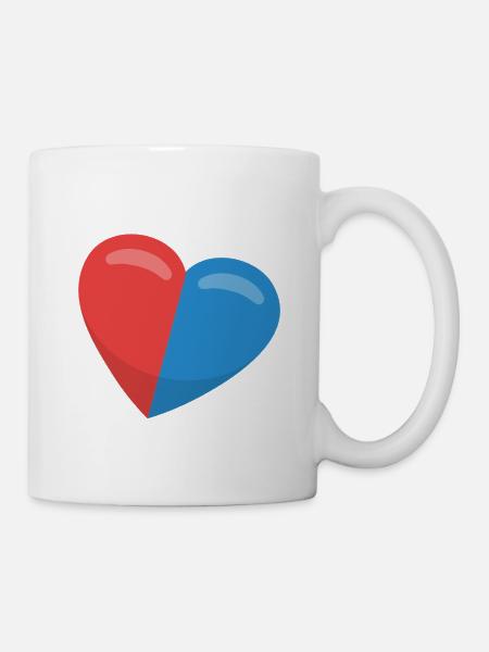 Herz mit Tessin Schweiz Wappen - Tasse - Weiß