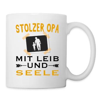 Stolzer Opa mit Leib und Seele - Enkel - schwarz - Tasse - Weiß - Rechts
