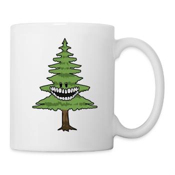 Tanne Baum Bäume Wald Natur Spaßig Tannenbaum - Tasse - Weiß - Rechts