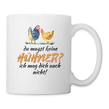 Humorvoller Huhn Spruch für Hühnerhalter Geschenk - Tasse - Weiß - Rechts