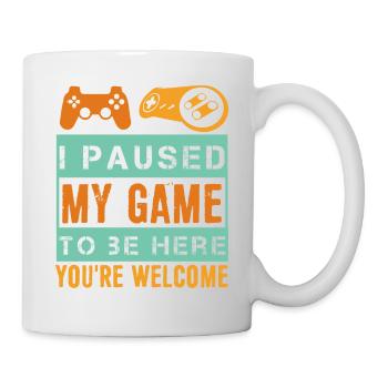 J'ai mis mon jeu en pause pour être ici - Mug blanc - blanc - Droite