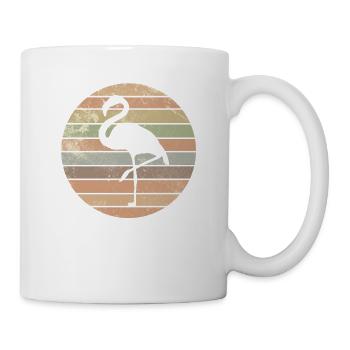 Flamants roses rose flamant rose fête rétro cadeau - Mug blanc - blanc - Droite