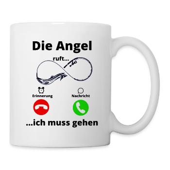 Angeln, Fischen, Fischer, Meer, Fisch, Geschenk - Tasse - Weiß - Rechts