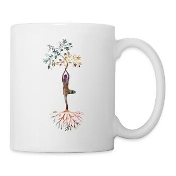 Yoga arbre de vie avec cadeau d'art de peinture - Mug blanc - blanc - Droite