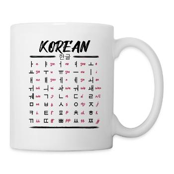 Apprenez les caractères du Hangul coréen - Mug blanc - blanc - Droite
