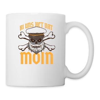 Plattdeutsch Bi uns het dat Moin für Norddeutsche - Tasse - Weiß - Rechts