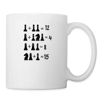 Lustige Schach Denksport Rechenaufgabe Schachspiel - Tasse - Weiß - Rechts