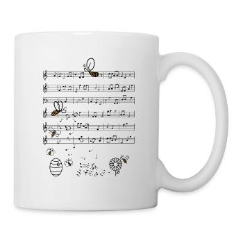 Bee bees music notes instrument beekeeper gift - Mug - white - Right