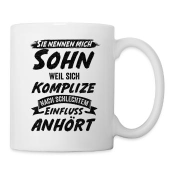 Sohn Komplize Lustige Sprüche Geschenk - Tasse - Weiß - Rechts