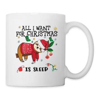 Sloth with christmas sweater - Mug - white - Right