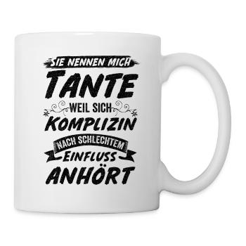 Tante Patentante Patin Lieblingstante Geschenk - Tasse - Weiß - Rechts