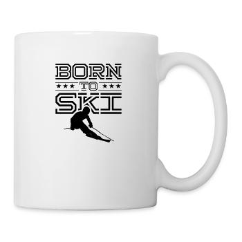 Geboren zum Skifahren Apres Ski Skifahrer Skier - Tasse - Weiß - Rechts